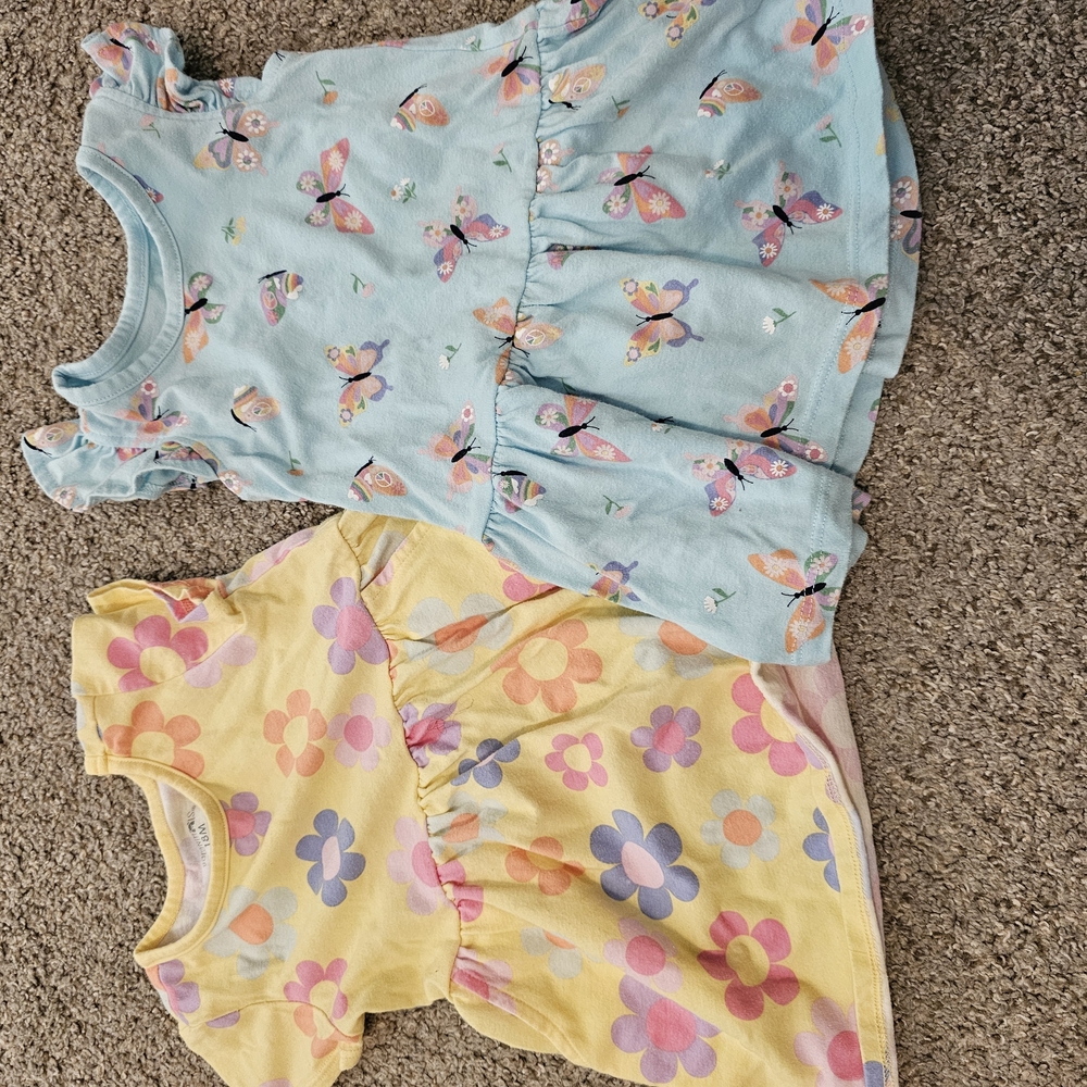 Kids Floral Pajama Set - Blue and Yellow